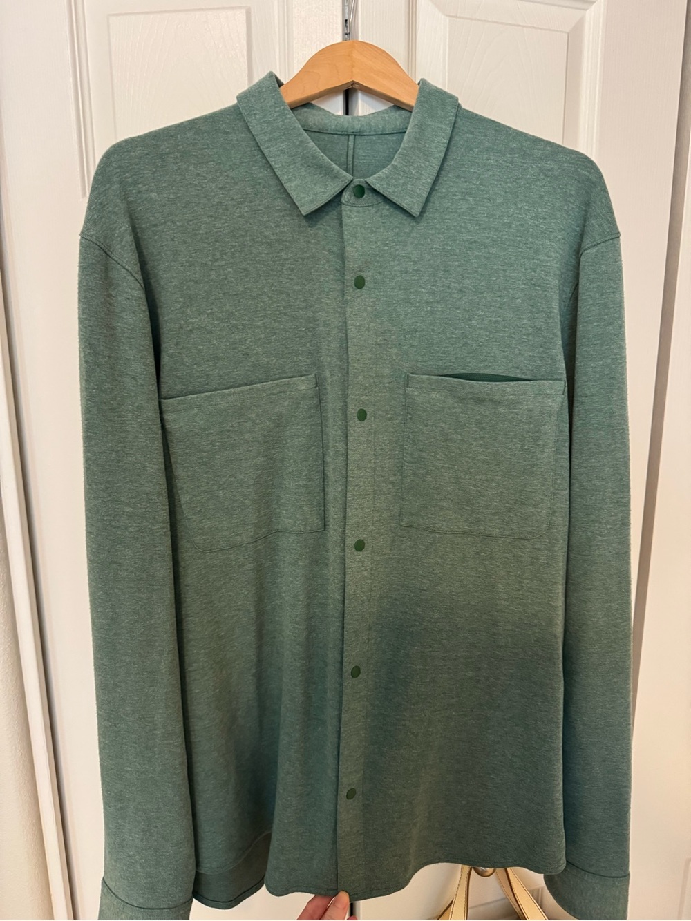 Lululemon Men's Heather Green Snap Button Shirt Jacket